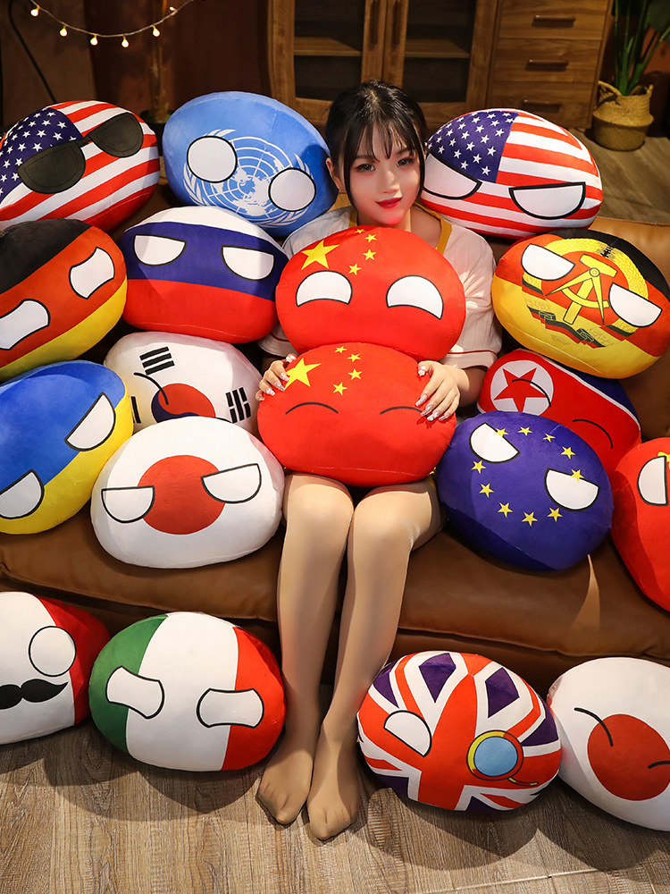 Table Tennis France - Giocattoli Country Ball, Peluche Polandball, Cuscino