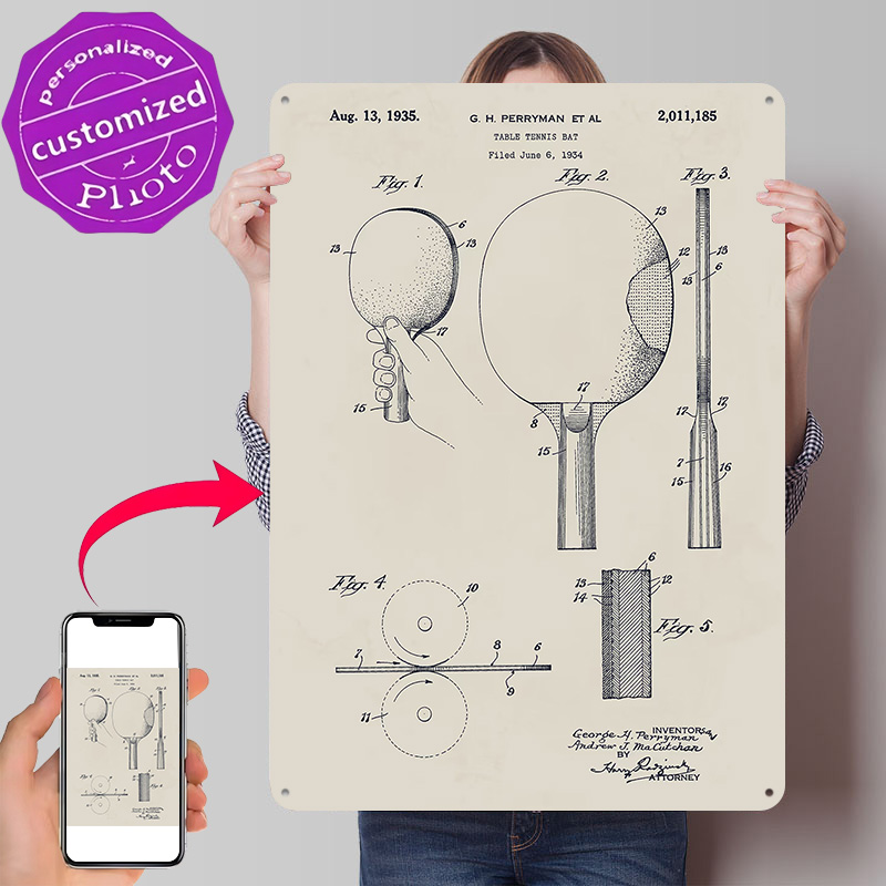 Poster Metallico Brevetto Racc - Table Tennis Custom Bat recensione e prezzo